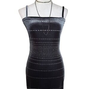 Vintage Y2K Morgan and Co Velvet Maxi Prom Dress 5/6 XS Art Deco Formal Glitter